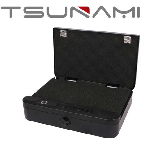 Tsunami Biometric Fingerprint Lock Pistol Safe Case Box Made of Aluminium Alloy in Pakistan - Crossfire.Pk