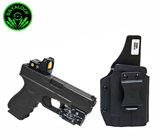 Gayalock IWB Kydex Holster with Olight Baldr Mini Gunlight Fits Glock 19/23/32/44/45 Pistols in Pakistan - Crossfire.Pk