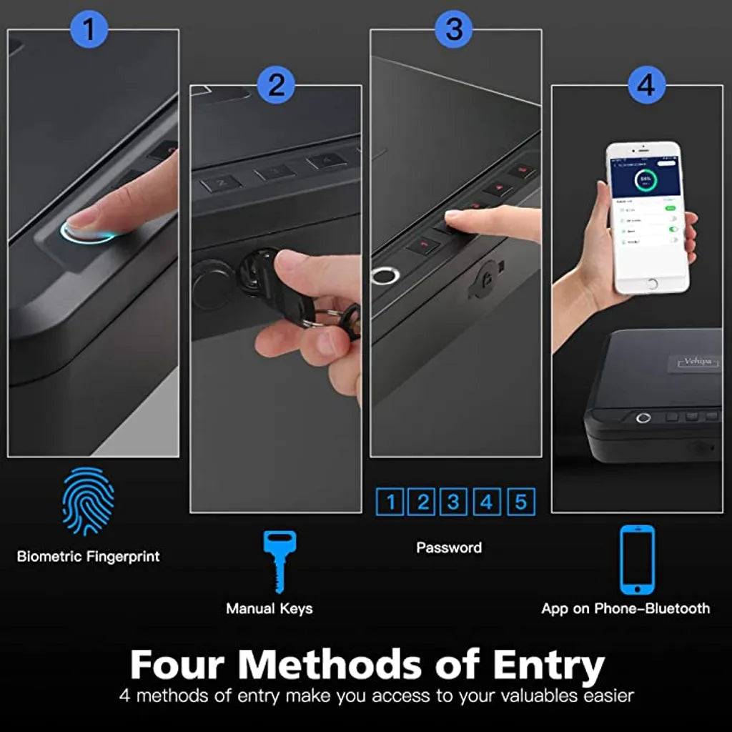 Tsunami Biometric Fingerprint Lock Pistol Safe Case Box Made of Aluminium Alloy in Pakistan - Crossfire.Pk