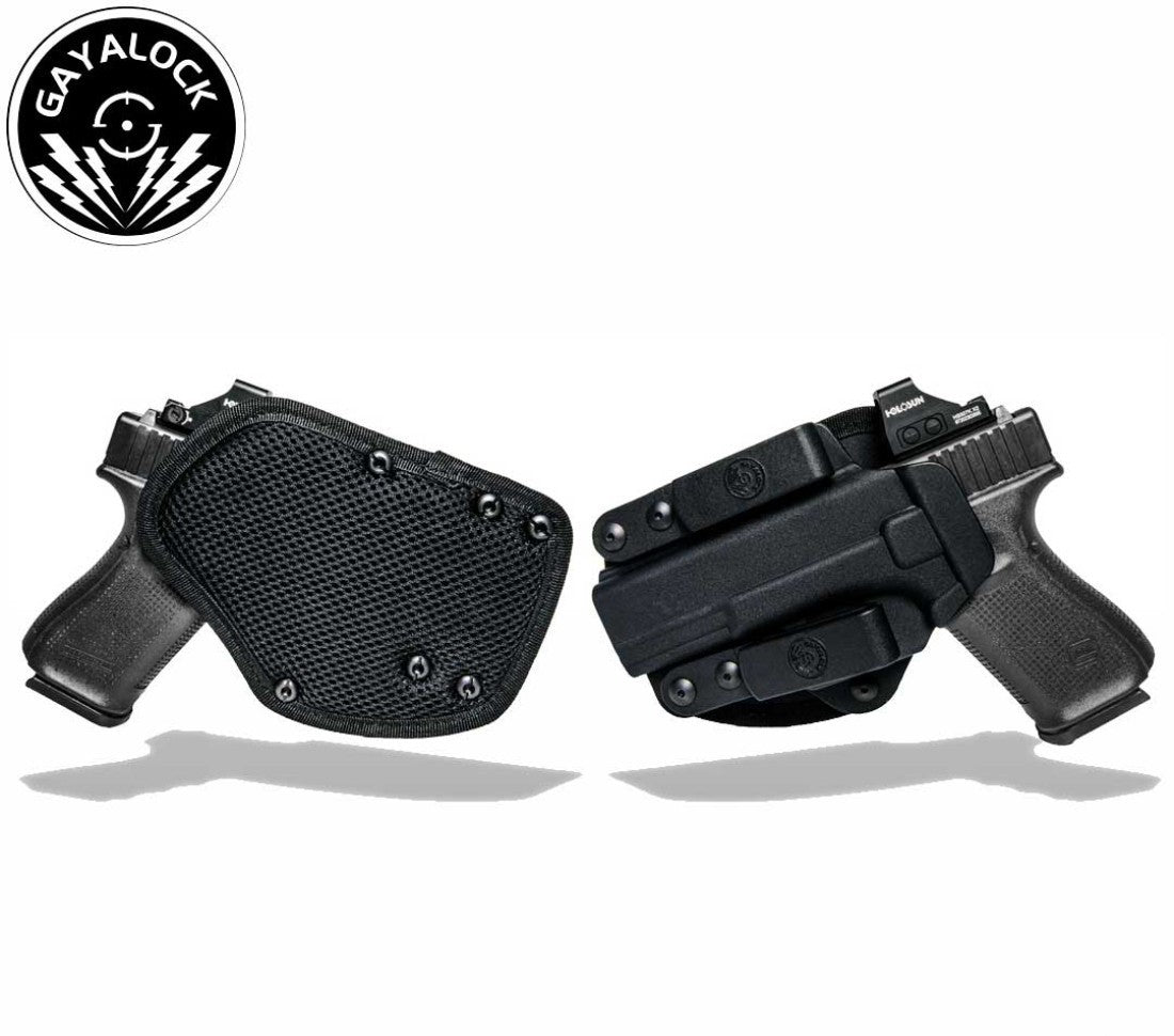 Gayalock IWB Kydex Holster Double Clip Sweatproof Fits Glock 19/19X/23/26/27/32/44/45 Pistols in Pakistan - Crossfire.Pk