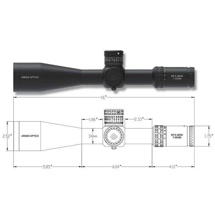 Arken Optics EP5 GEN2 7-35X56 34mm FFP RifleScope Online Price in Pakistan