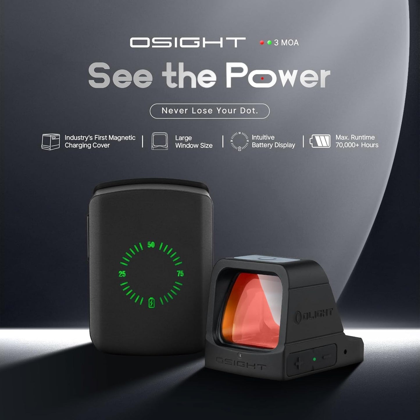 OLIGHT Osight 3 MOA Rechargeable Red Dot Open Reflex Sight For Pistol Price in Pakistan