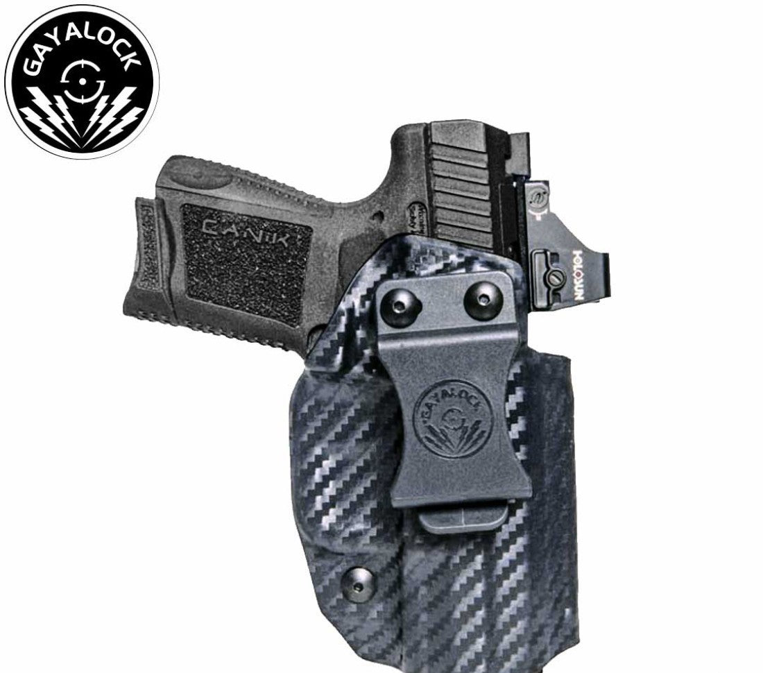 Gayalock Holster For Glock Pistol in Pakistan || Carbon Black IWB Kydex Holster Fits CANIK TP9E - Crossfire.Pk