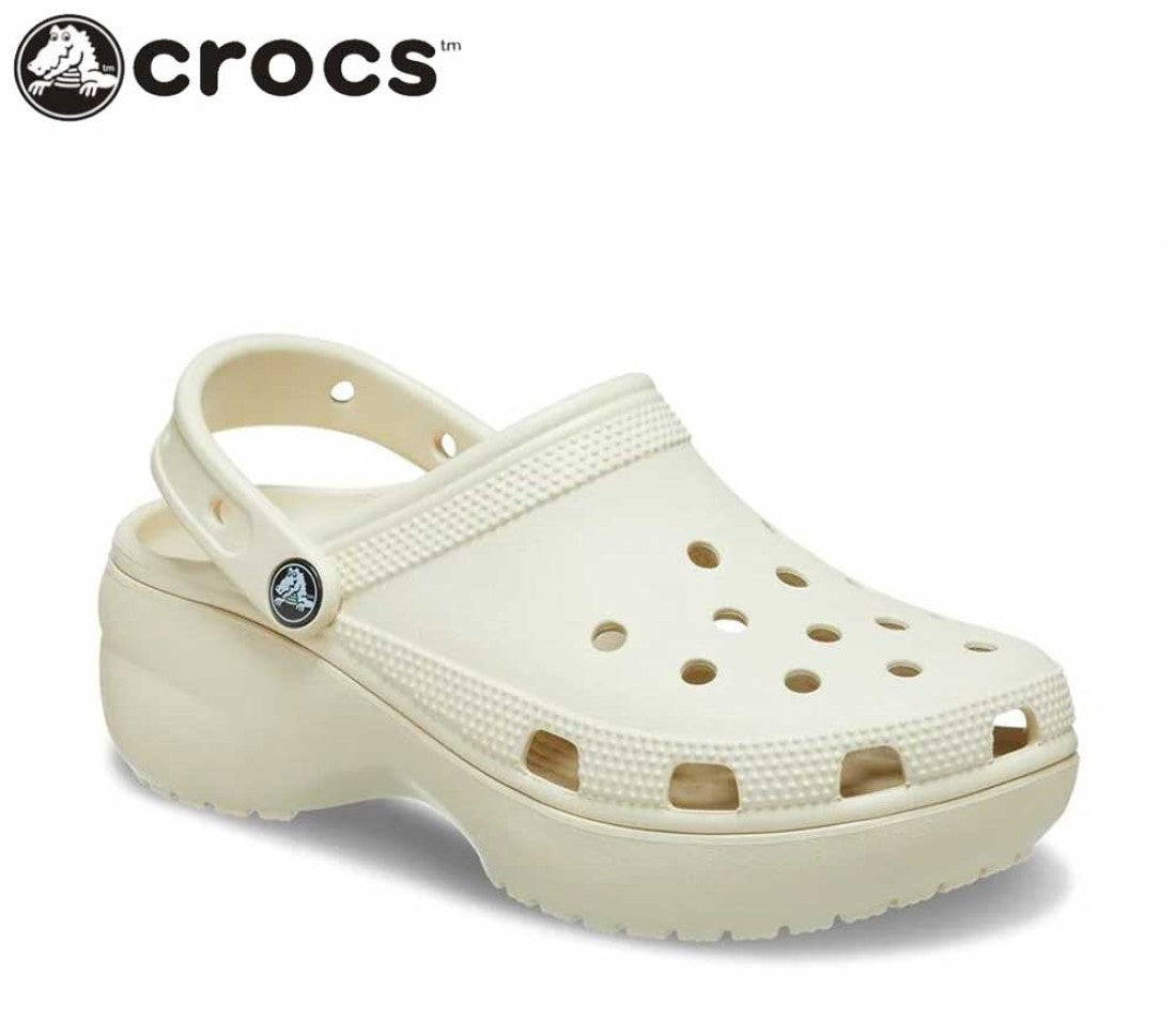 Crocs Classic Platform Clog Bone || Orignal Crocs for Women in Pakistan - Crossfire.Pk