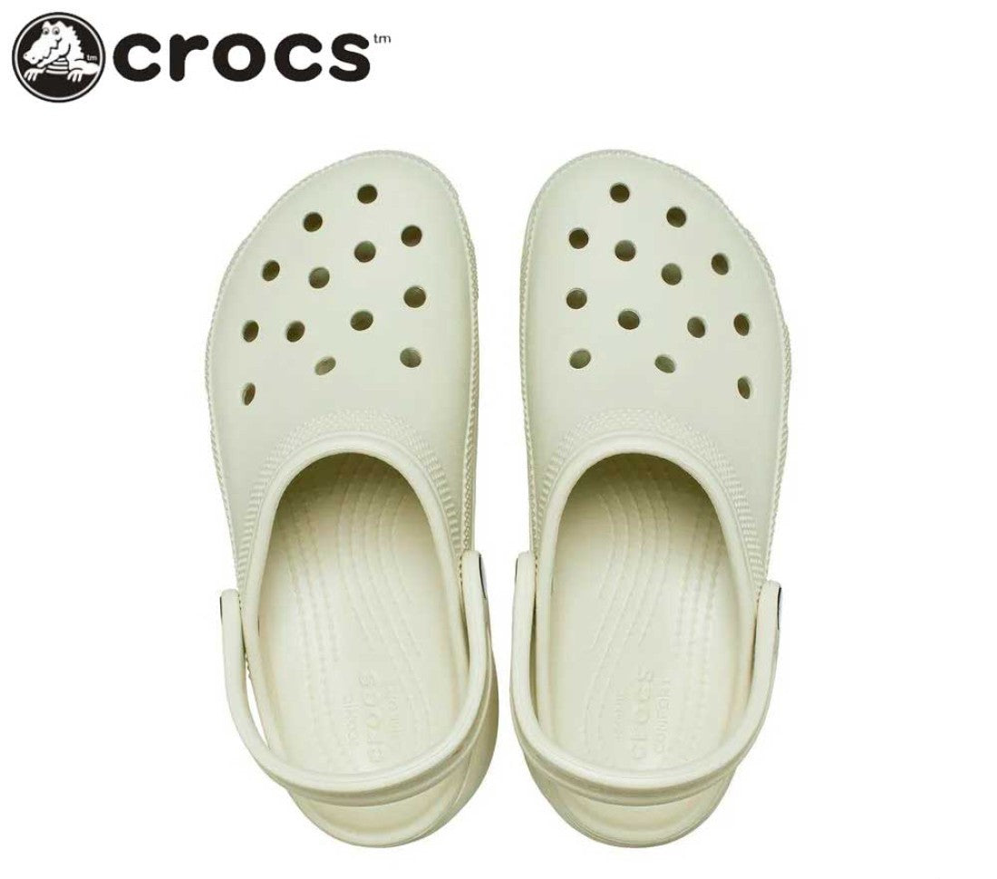 Crocs Classic Platform Clog Bone || Orignal Crocs for Women in Pakistan - Crossfire.Pk