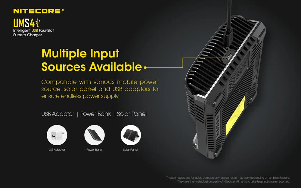 Nitecore UMS4 USB for 18650 and 21700 Batteries || Nitecore Cell Charger Price in Pakistan - Crossfire.Pk