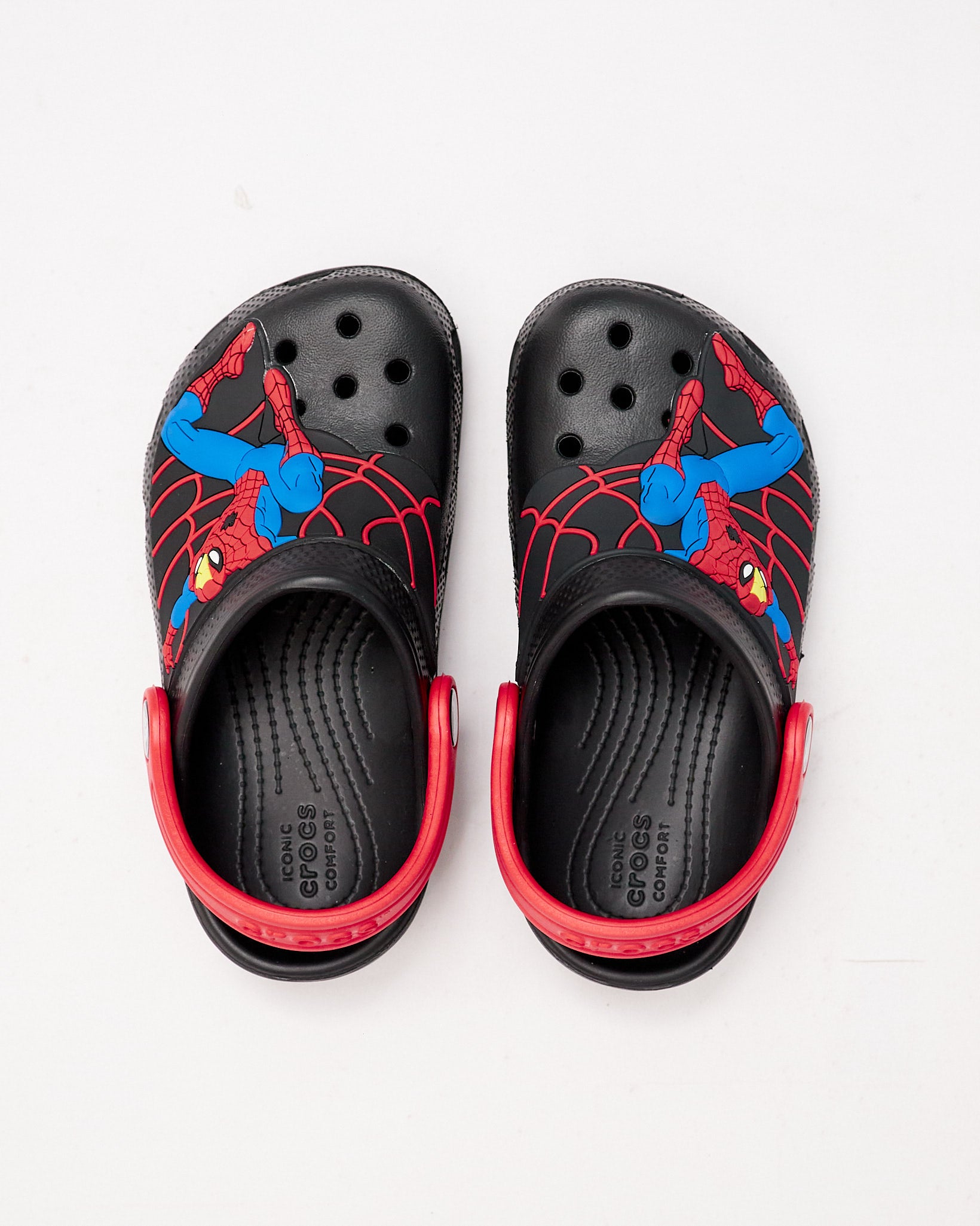 SPIDERMAN BLACK & RED STRAP || CROCS FOR BOYS KIDS in Pakistan - Crossfire.Pk