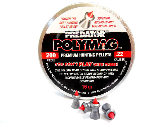 Predator Polymag Pointed Pellets 16 grain .22 Caliber 200 Pieces || Airgun Pellets in Pakistan - Crossfire.Pk