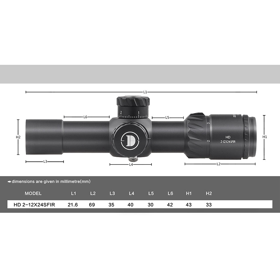 Discovery Optics HD 2-12X24 SFIR FFP RifleScope || Discovery Rifle Scopes in Pakistan - Crossfire.Pk