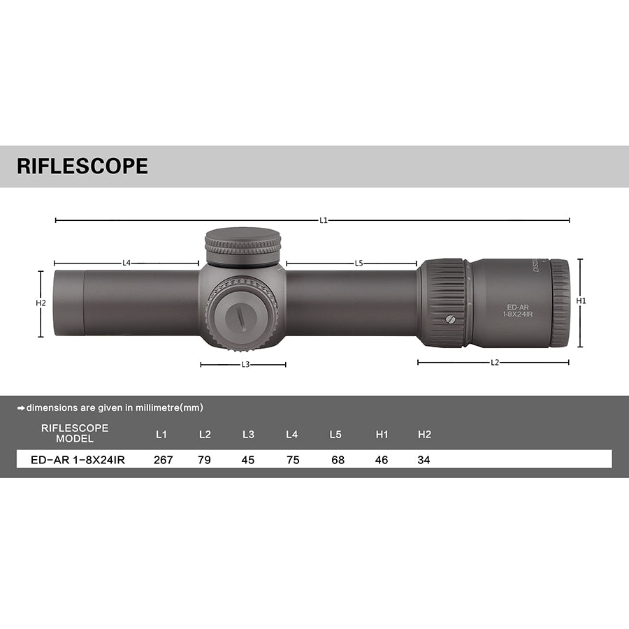 Discovery Optics Scope ED-AR 1-8X24 FFP Airgun Scope in Pakistan || Crossfire.Pk - Crossfire.Pk