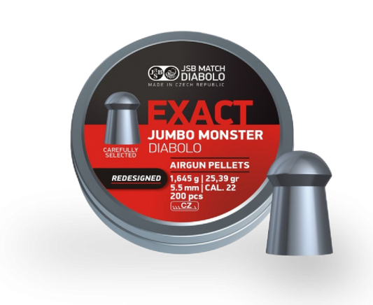 JSB 25.39 Grain Exact Jumbo Monster Redesigned Cal .22, 200 Pieces || JSB Diabolo Pellets in Pakistan - Crossfire.Pk