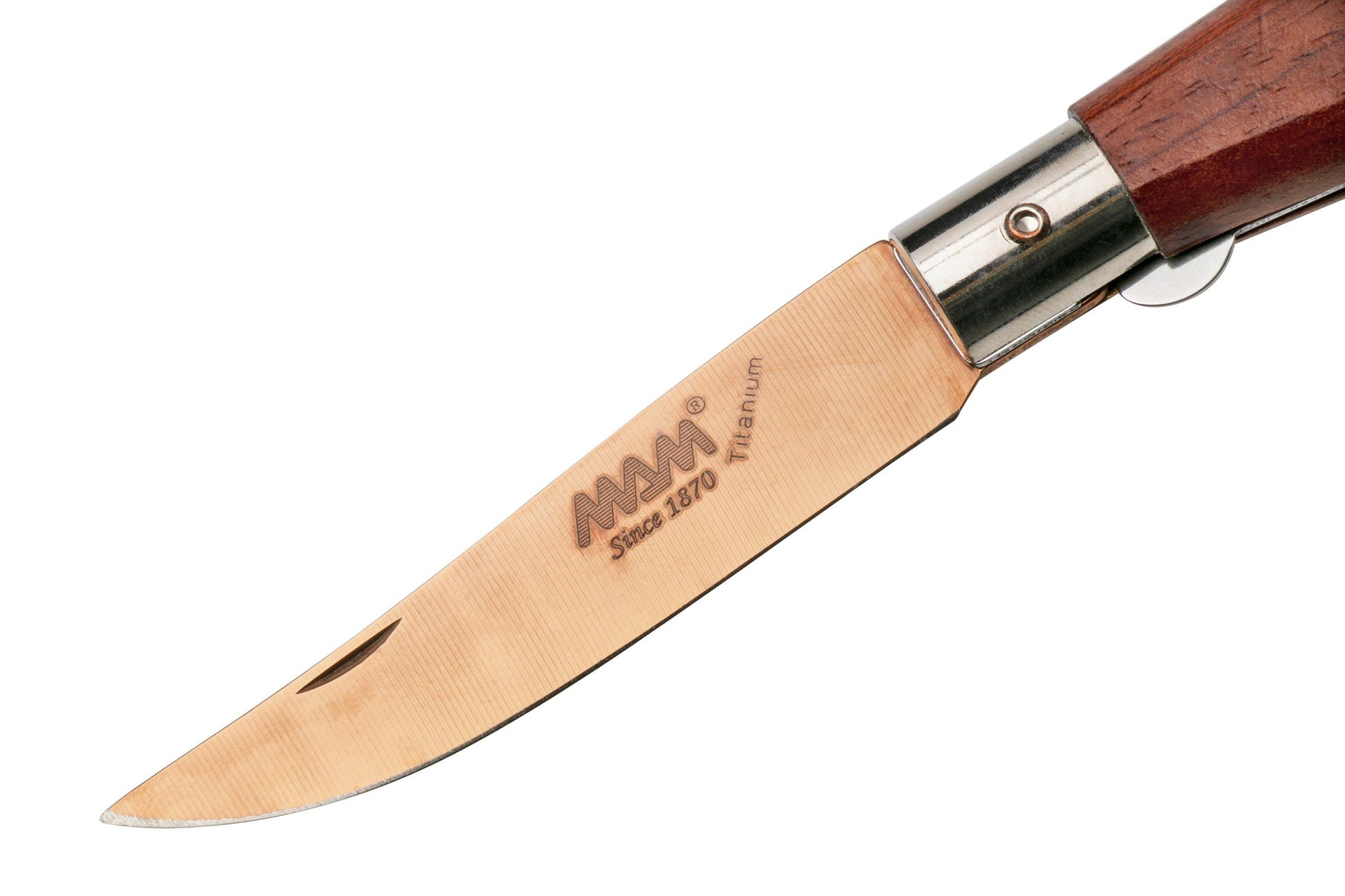 2009 Nr. 10 MAM HUNTING POCKET KNIFE WITH BRONZE TITANIUM BLADE in Pakistan - Crossfire.Pk