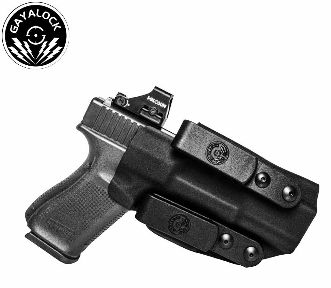 IWB KYDEX BLACK G19 DOUBLE CLIP HOLSTER FITS GLOCK 19/23/32/44/45 PISTOLS in Pakistan - Crossfire.Pk