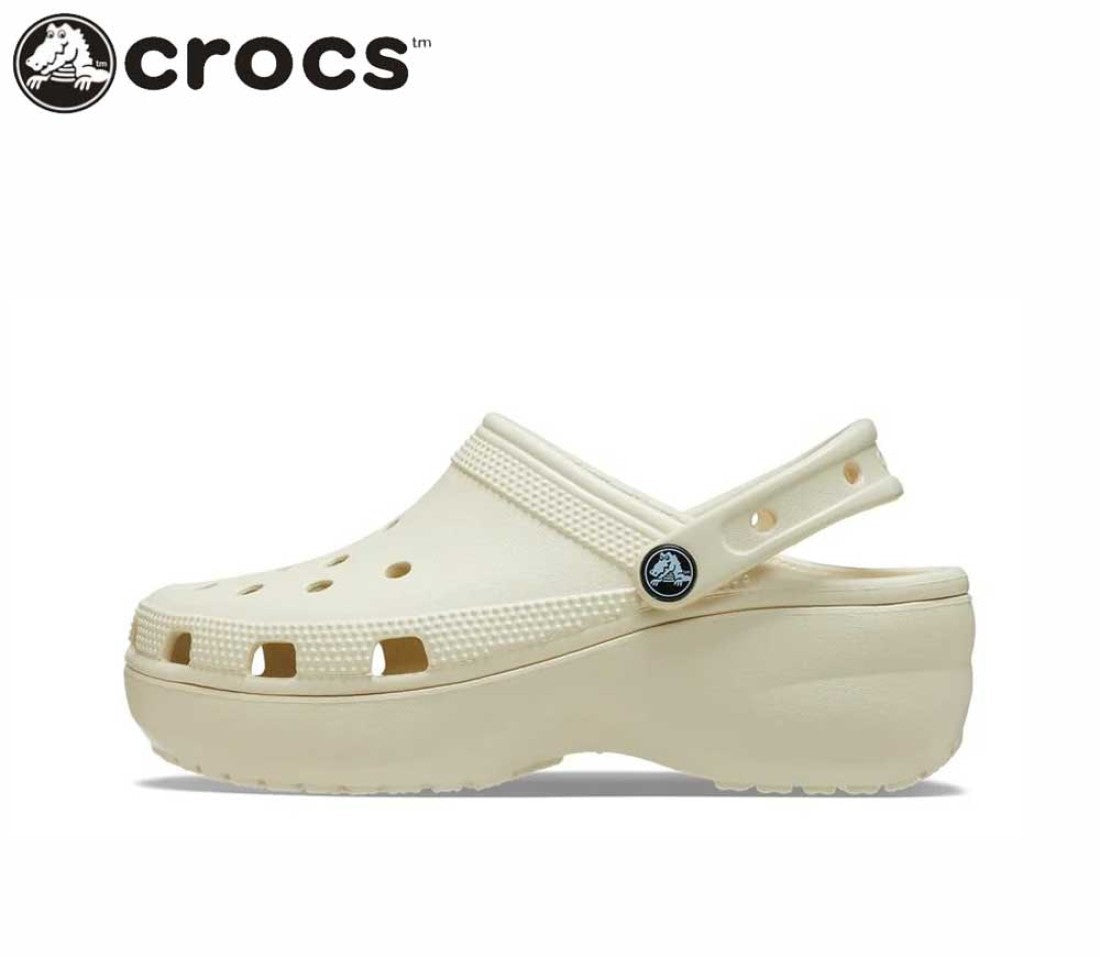 Crocs Classic Platform Clog Bone || Orignal Crocs for Women in Pakistan - Crossfire.Pk