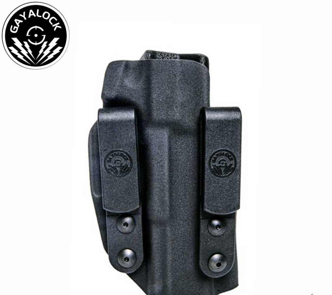 IWB KYDEX BLACK G19 DOUBLE CLIP HOLSTER FITS GLOCK 19/23/32/44/45 PISTOLS in Pakistan - Crossfire.Pk