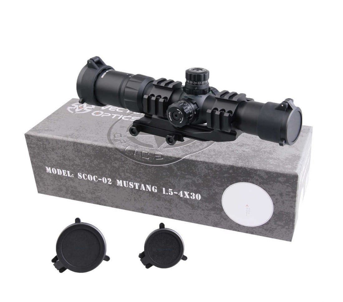 Vector Optics Mustang 1.5-4x30 Long Eye Relief Hunting Rifle Scope || Best Scope for Hunting in Pakistan - Crossfire.Pk