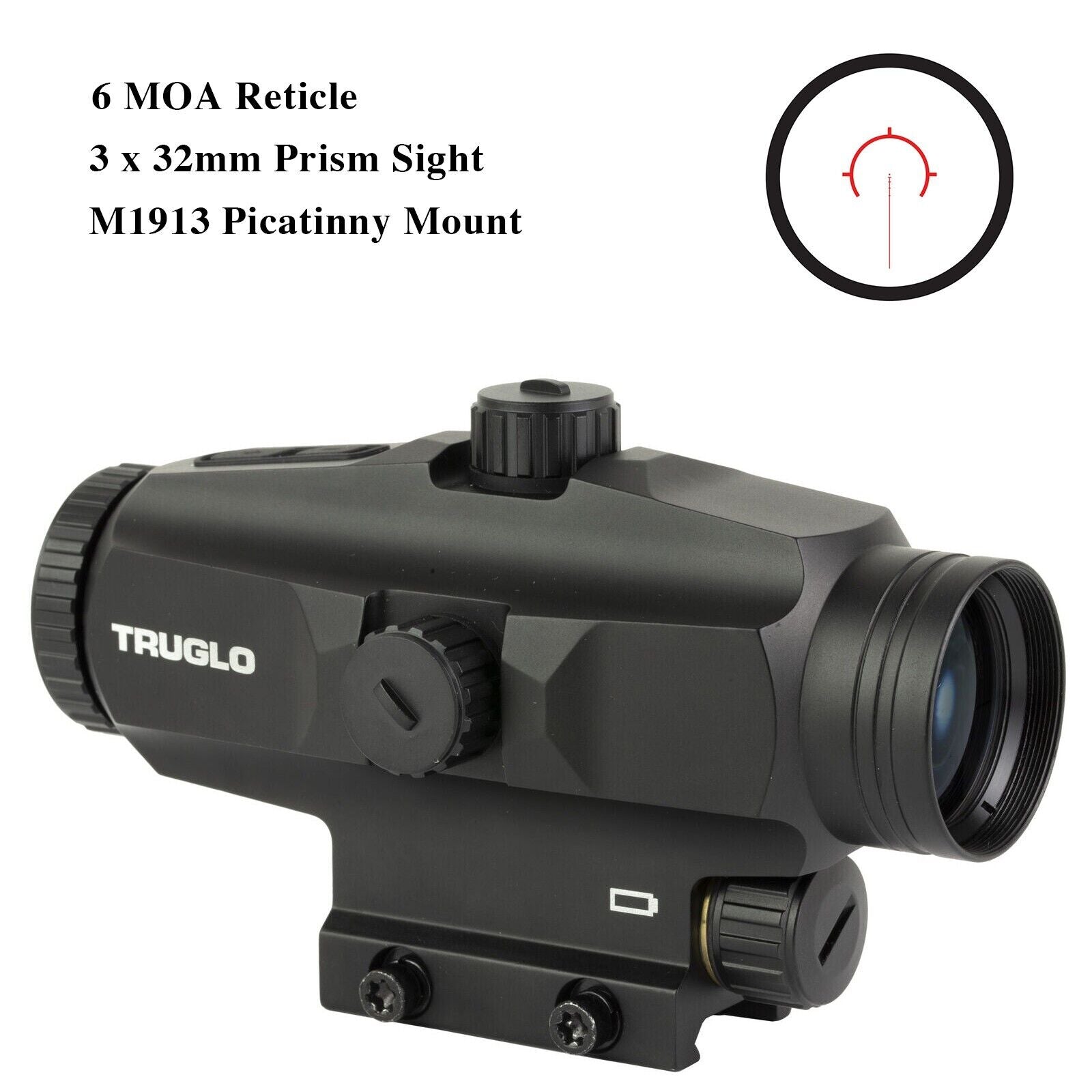 Illuminated 3-X Magnification TRUGLO Prism PR3 3x32mm 6-MOA CQB Circle Red Dot Sight for Rifle in Pakistan - Crossfire.Pk